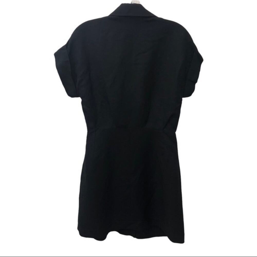 Sandro Paris Mabel Linen Blend Button Embellished Dress Black Size 34 NWOT - Picture 6 of 10